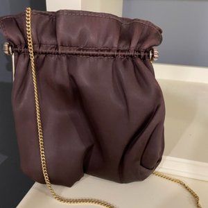 Small Evening Clutch with Long Gold Shoulder Chain